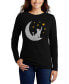 ფოტო #1 პროდუქტის Women's Word Art Cat Moon Long Sleeve T-Shirt