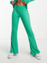 Фото #2 товара JDY soft ribbed flared trousers co-ord in bright green