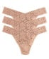 Фото #1 товара Women's Daily Lace Orignal Rise 3 Pack Thong Underwear