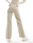 Фото #2 товара Monki stretch cotton wide leg trousers in beige