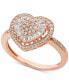 ფოტო #1 პროდუქტის Diamond Heart Cluster Ring (1/2 ct. t.w.) in 14k White , Yellow or Rose Gold