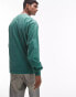 Topman vintage wash long sleeve t-shirt in sport green Sport-Grün, S - Chest 38 - фото #3