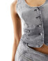 NA-KD x Chloe Monchamp denim waistcoat in grey ombre