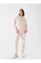 Kapüşonlu Desenli Uzun Kollu Kadın Pijama Takımı