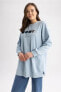 Relax Fit Bisiklet Yaka Baskılı Sweatshirt Tunik Z1595az23sp