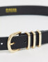 Pieces gold buckle belt in black