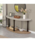 Elegant Demi-circle Console Table Sturdy, Versatile, and Timeless Light grey+natural, 1 Count - фото #10