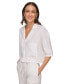 ფოტო #3 პროდუქტის Women's Button-Front Dolman-Sleeve Linen Top
