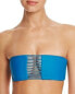 Mikoh 262106 Women Sunset Skinny String Bandeau Bikini Top Blue Size Large
