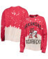 ფოტო #1 პროდუქტის Women's Cardinal Distressed Arkansas Razorbacks Twice As Nice Faded Dip-Dye Pullover Long Sleeve Top