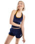 Фото #3 товара COLLUSION velour runner short co ord in navy