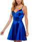 ფოტო #1 პროდუქტის Juniors' Satin Fit & Flare Dress