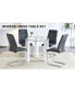 Modern Dining Table and Faux Marble Chairs Set with Ergonomic Backrests