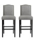 Фото #6 товара Set of 2 Bar Stools 30'' Upholstered Kitchen Chairs