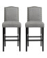 Кресло для кухни обитое Costway Set of 2 Bar Stools 30" - фото #6