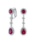 Bridal Statement Teardrop Pave Crown Halo Cubic Zirconia AAA CZ Dangle Chandelier Clip On Earrings For Women More Colors