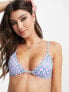 Фото #1 товара Weekday Sway triangle bikini in lilac checkerboard