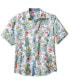 Men's Floral Sketch Short Sleeve Button-Front Shirt