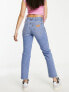 Фото #2 товара Wrangler wild west high waisted straight leg jean in mid blue