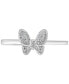 ფოტო #7 პროდუქტის EFFY® Diamond Butterfly Ring (1/10 ct. t.w.) in Sterling Silver or 14k Gold-Plated Sterling Silver