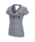 Фото #3 товара Women's Navy Milwaukee Brewers Halftime Back Wrap Top V-Neck T-shirt