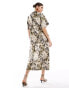 ASOS DESIGN satin oversized midi tshirt dress in snake print Schlangenmotiv, 36 - фото #3