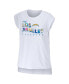 Women's White Los Angeles Chargers Greetings From Muscle T-shirt