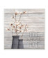 Фото #1 товара Gray Home Sweet Home Cotton Flowers in Vase Wall Plaque Art, 12" L x 12" H