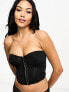 Фото #1 товара We Are We Wear Fuller Bust corset bra in black