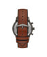ფოტო #3 პროდუქტის Men's Townsman Brown Leather Strap Watch 44mm