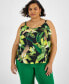 Фото #1 товара Plus Size Printed Cowlneck Camisole Top, Created for Macy's