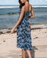 Фото #3 товара Women's Blue Seashell Smocked Bodice Midi Tube Beach Dress