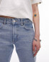 Фото #3 товара Topshop Petite cropped mid rise straight jeans in bleach