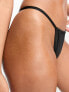 Miss Selfridge high leg bikini bottom in black