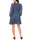 ფოტო #4 პროდუქტის Women's Printed Long-Sleeve V-Neck Mini Dress