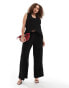 Фото #1 товара Vero Moda Curve plisse wide leg trouser co-ord in black