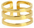 Stylish triple ring made of gold-plated steel