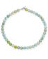 Bling Jewelry plain Simple Western Jewelry Light Green Aqua Multi Shades Aquamarine Round 10MM Bead Strand Necklace For Women Silver Plated Clasp 20 Inch