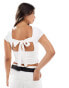 Фото #1 товара ASOS DESIGN tie bow open back top in white