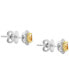 ფოტო #4 პროდუქტის EFFY® Yellow & White Diamond Oval Halo Stud Earrings (7/8 ct. t.w.) in 18k Two-Tone Gold