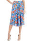 ფოტო #1 პროდუქტის Women's Floral Printed Elastic-Waist Pull-On Pleated Midi Skirt