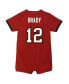 ფოტო #3 პროდუქტის Boys and Girls Newborn and Infant Tom Brady Red Tampa Bay Buccaneers Game Romper Jersey