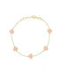 ფოტო #1 პროდუქტის Pink Pearl Heart Station Bracelet 14K Gold