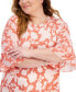 Фото #3 товара Plus Size Ruffled-Sleeve Top, Created for Macy's