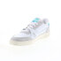 Фото #8 товара Reebok LT Court Mens White Leather Lace Up Lifestyle Sneakers Shoes