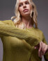 Фото #2 товара Topshop knitted textured sheer cardigan in green