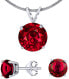 Silver jewelry set with crystal glass JJJS7RR1 (earrings, pendant)