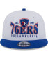 Men's White, Royal Philadelphia 76ers Crest Stack 9FIFTY Snapback Hat