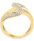ფოტო #3 პროდუქტის EFFY® Diamond Pavé Multirow Swirl Ring (3/4 ct. t.w.) in 14k Gold