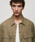 Фото #3 товара Men's Linen Pockets Detail Overshirt